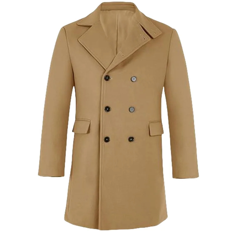 Timeless wool coat with lapel collar