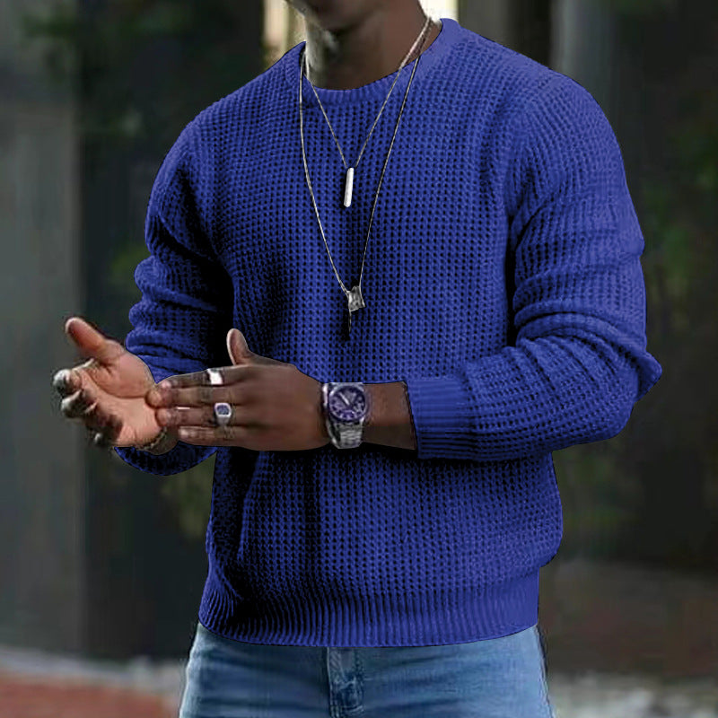 Men - Long Sleeve Jumper - Soft Knit Fabric - Cozy Round Neck Sweater for Ultimate Comfort and Warmth