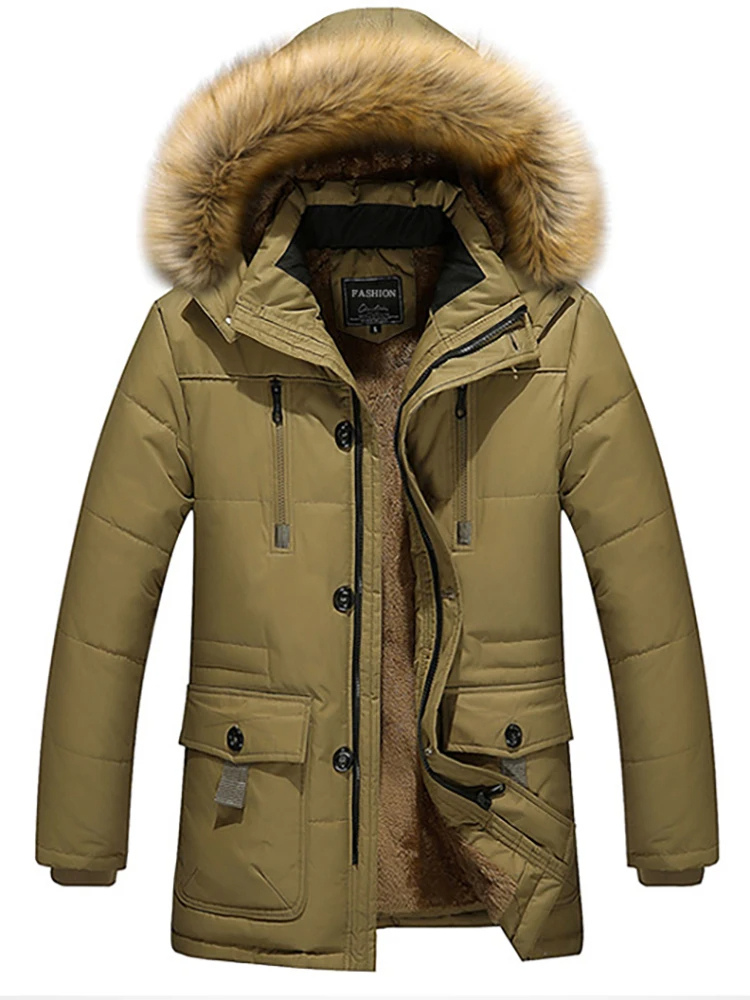 Winter jacket with fur hood and fleece lining