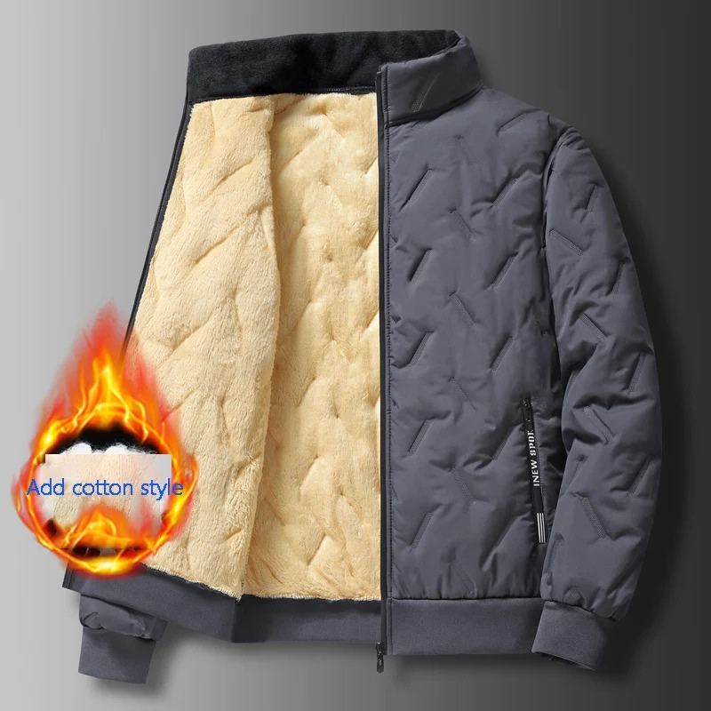 Men's quilted jacket sherpa lining