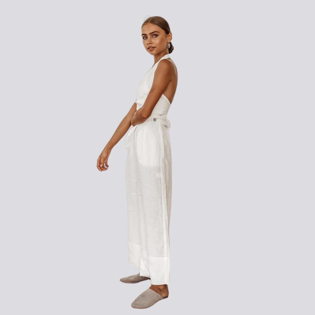 Flowing wide trousers with matching tank top