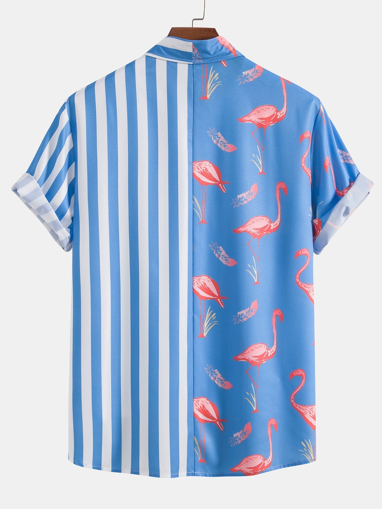 Flamingo Stripe Panel Shirt & Swim Shorts