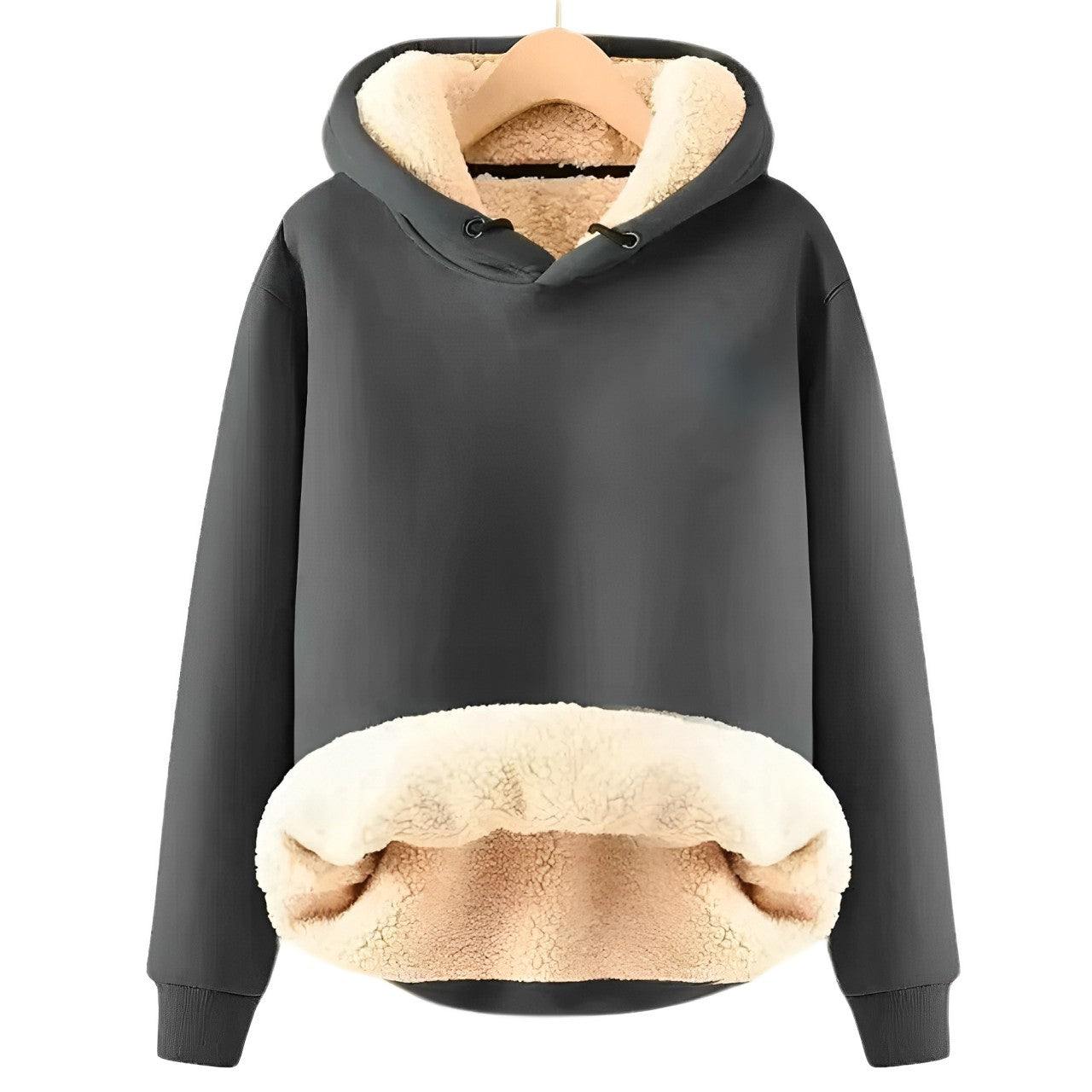 Fluffy sherpa fleece jacket with hood