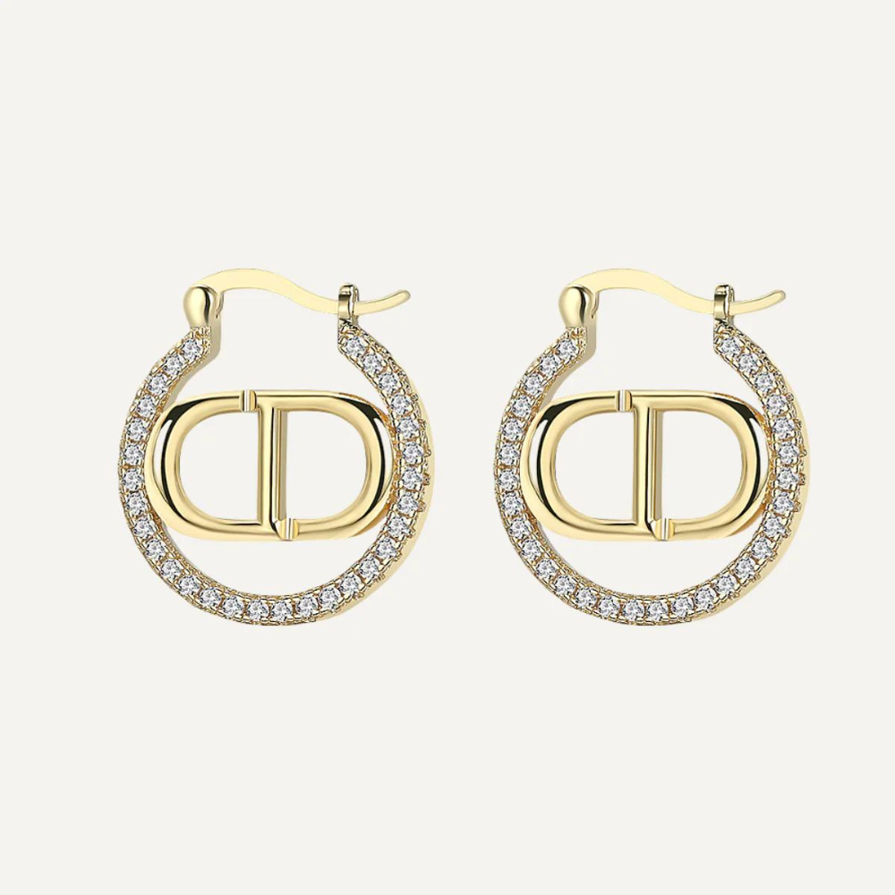 Signature CD letter earrings