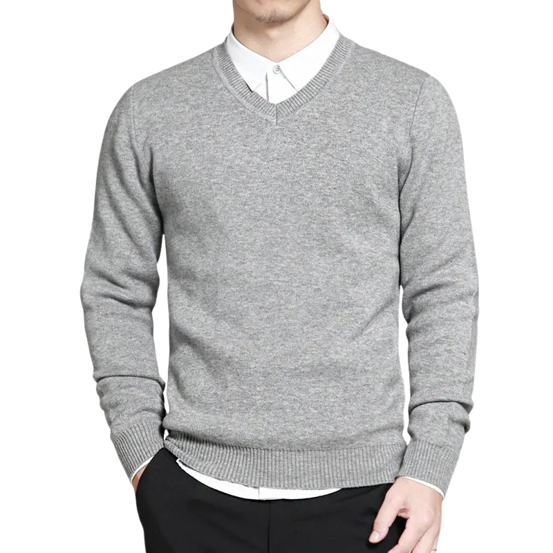 Elegant men's jumper with V-neck for style-conscious men