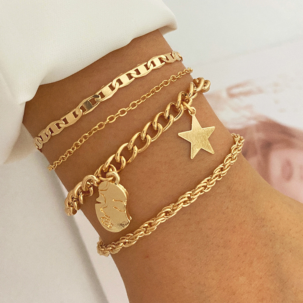 Gold bracelet set