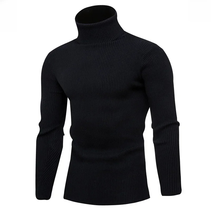 Fashionable turtleneck jumper with rib knit design