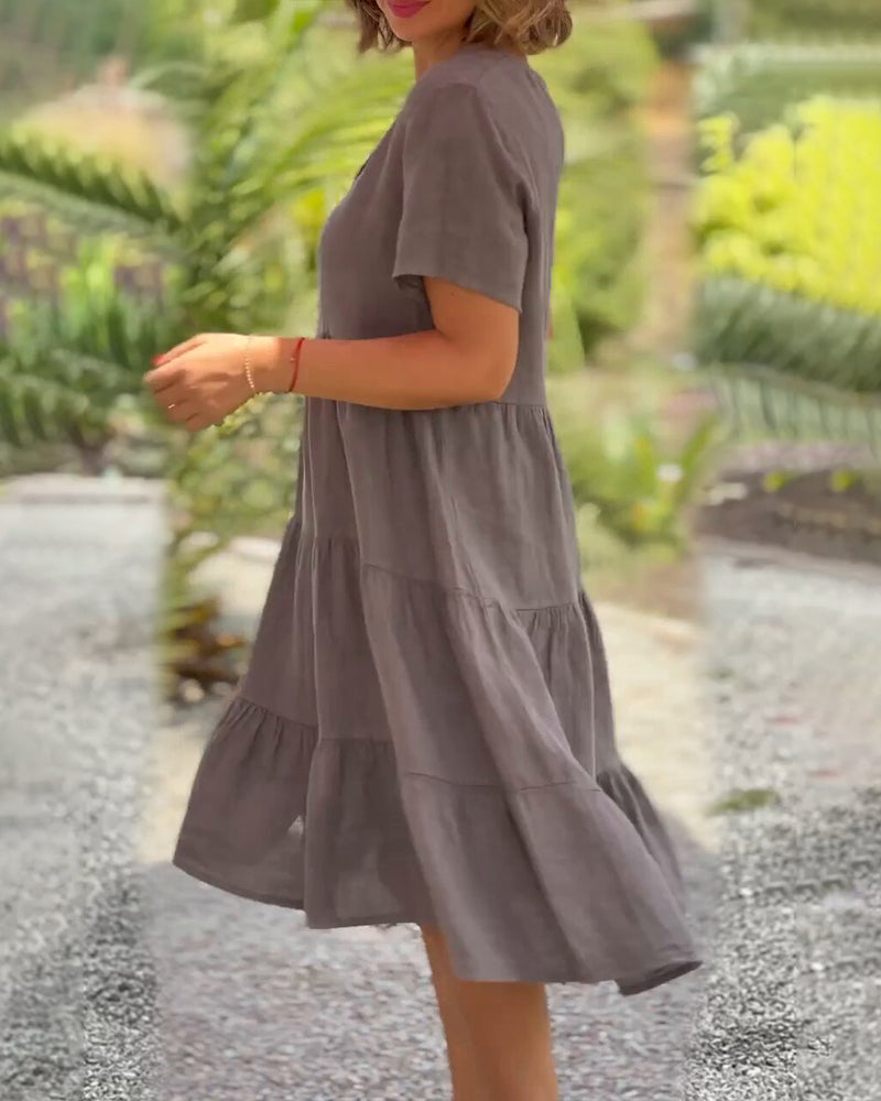 Cotton layered dress for relaxed days