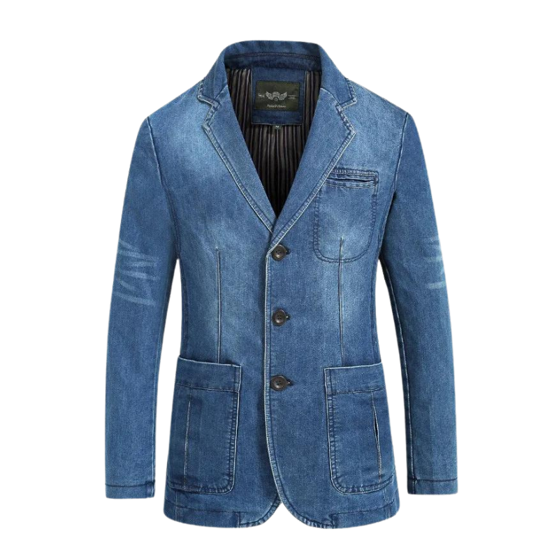 Men's denim blazer jacket