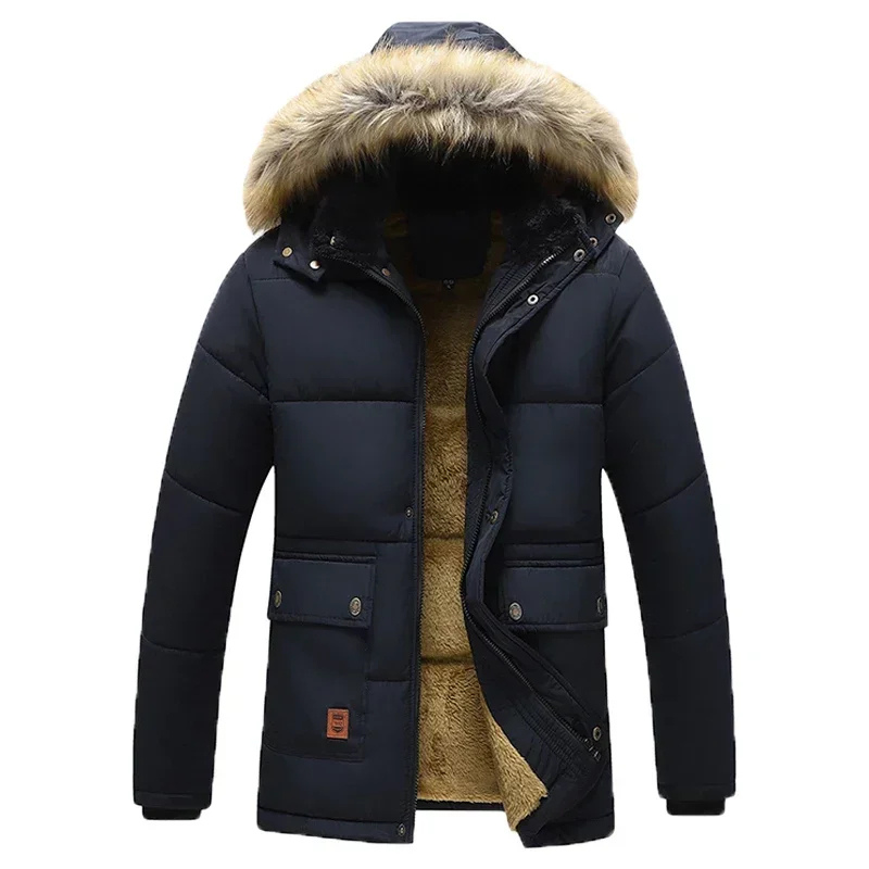 Jacket with fur hood and fleece lining