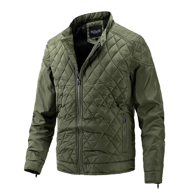 Men's quilted diamond pattern jacket