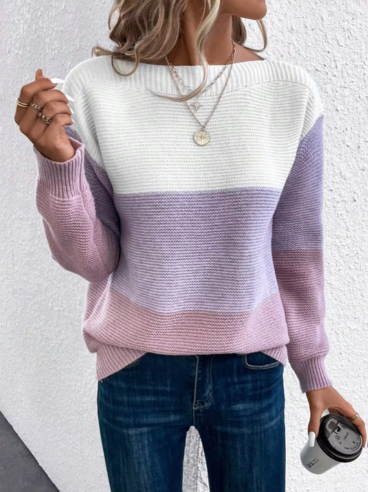 Elegant three-coloured jumper