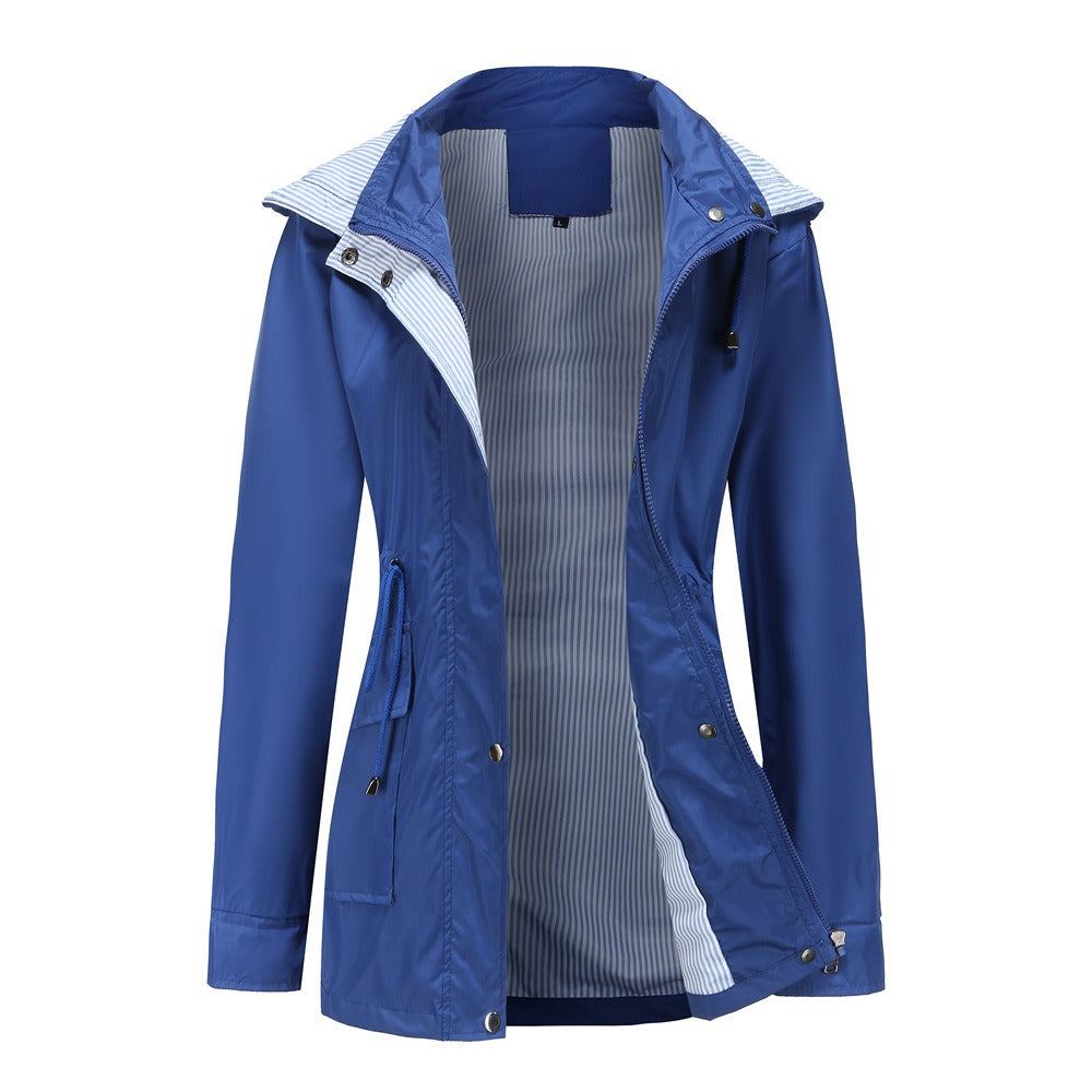 Women - Trench Coat - Elegant Design with Detachable Hood - Stylish All-Season Outerwear for Every Occasion