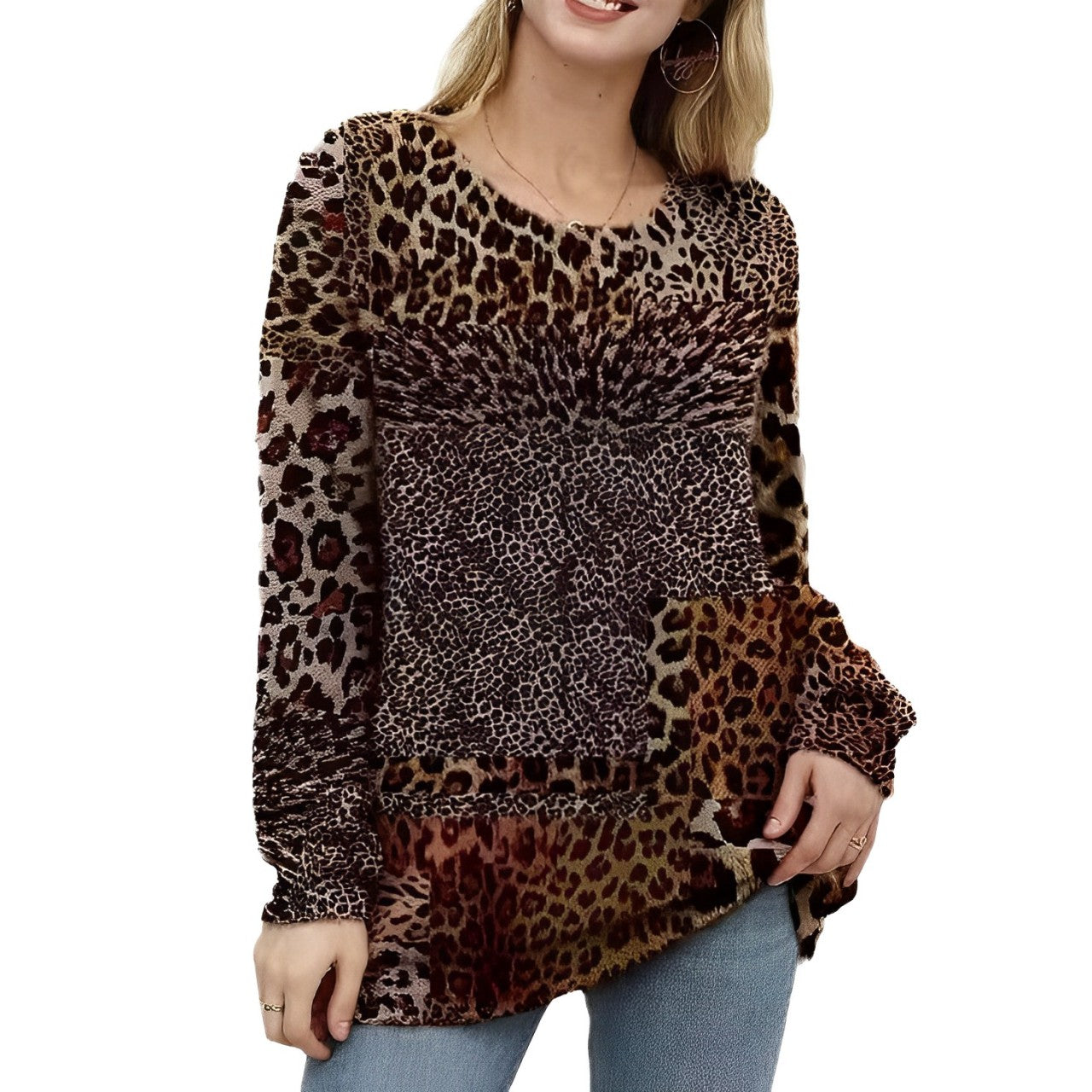 Women - Long Sleeve Jumper - Cozy Patterned Knit Sweater - Stylish Design for Every Occasion