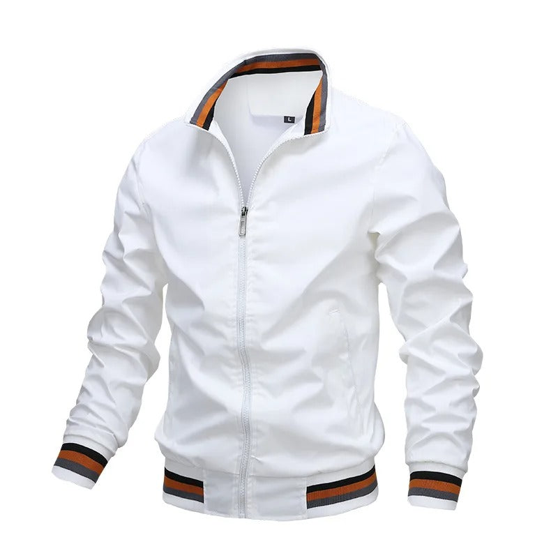 Sporty striped men's interim jacket