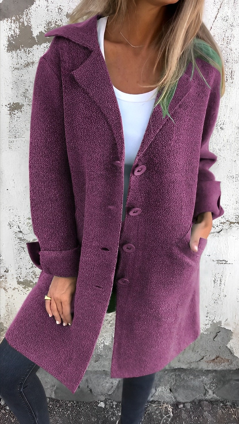 Women - Long Coat - Loose Fit with Pockets - Stylish and Comfortable Outerwear