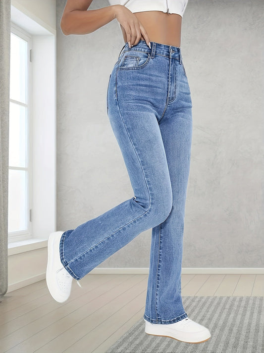 Light blue bootcut jeans