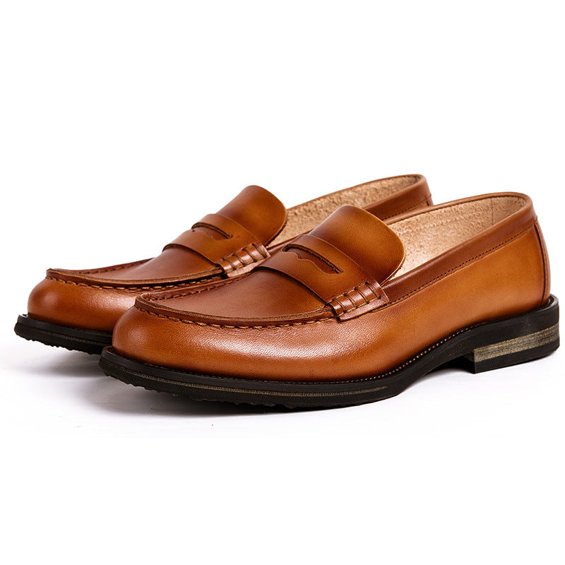 Leather shoes cowhide loafers