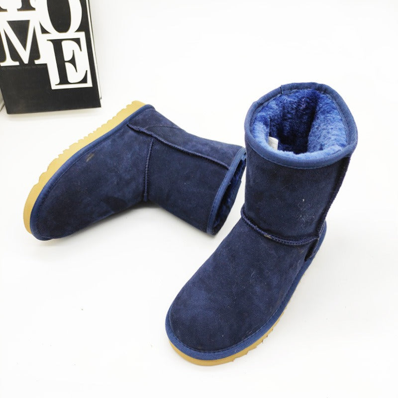 Women - Snow Boots - Smooth Leather - Stylish Winter Footwear for Cold Weather