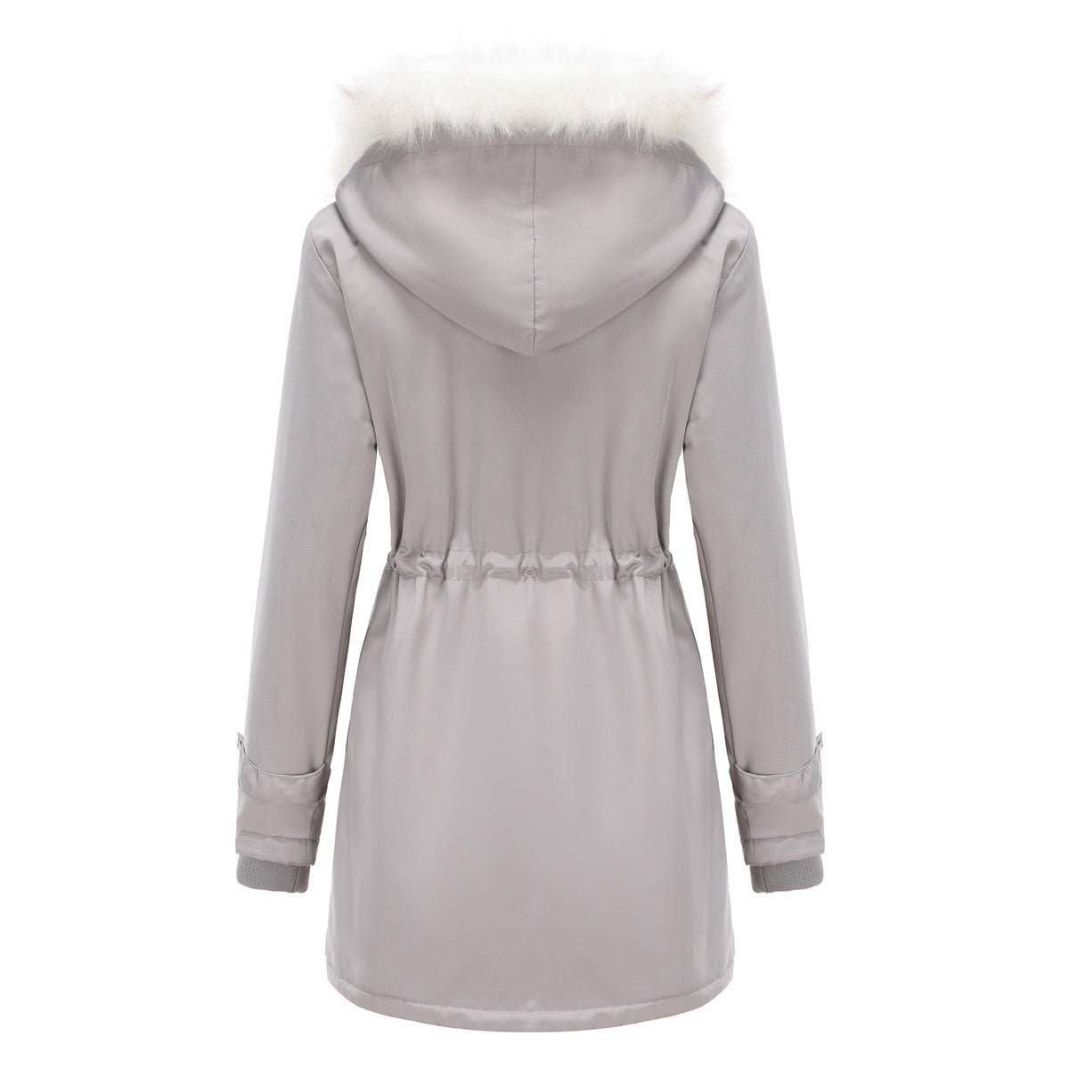 Women - Winter Parka Coat - Detachable Fur Collar - Stylish Warm Outerwear for Cold Weather