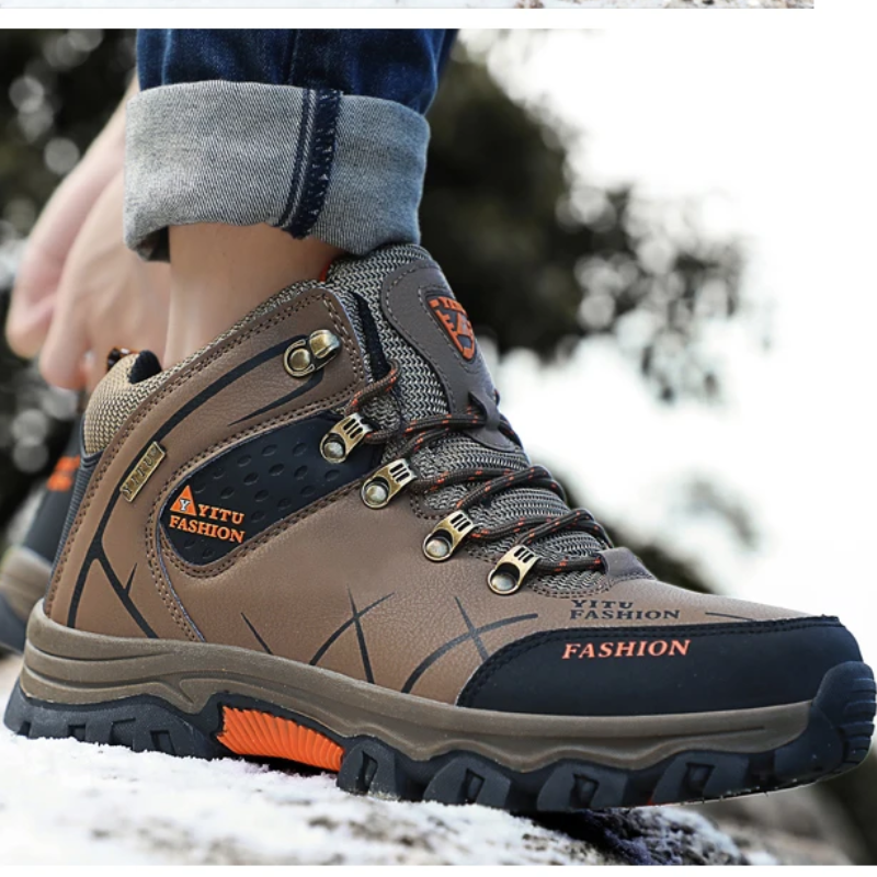 Hiking Shoes Men's Waterproof Warm Lined Outdoor Trekking Shoes