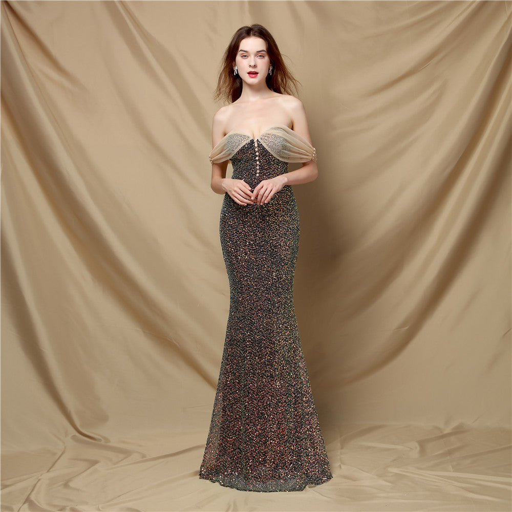 Elegant Banquet Classic Mermaid Velvet Evening Dress