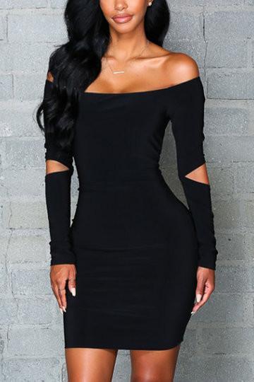 Strapless evening dress with neckline