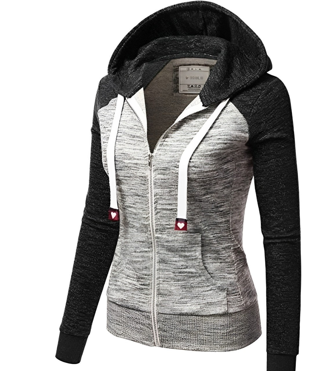 Women - Hoodie - Soft Striped Fabric with Zip Fastening - Stylish & Comfortable Outerwear