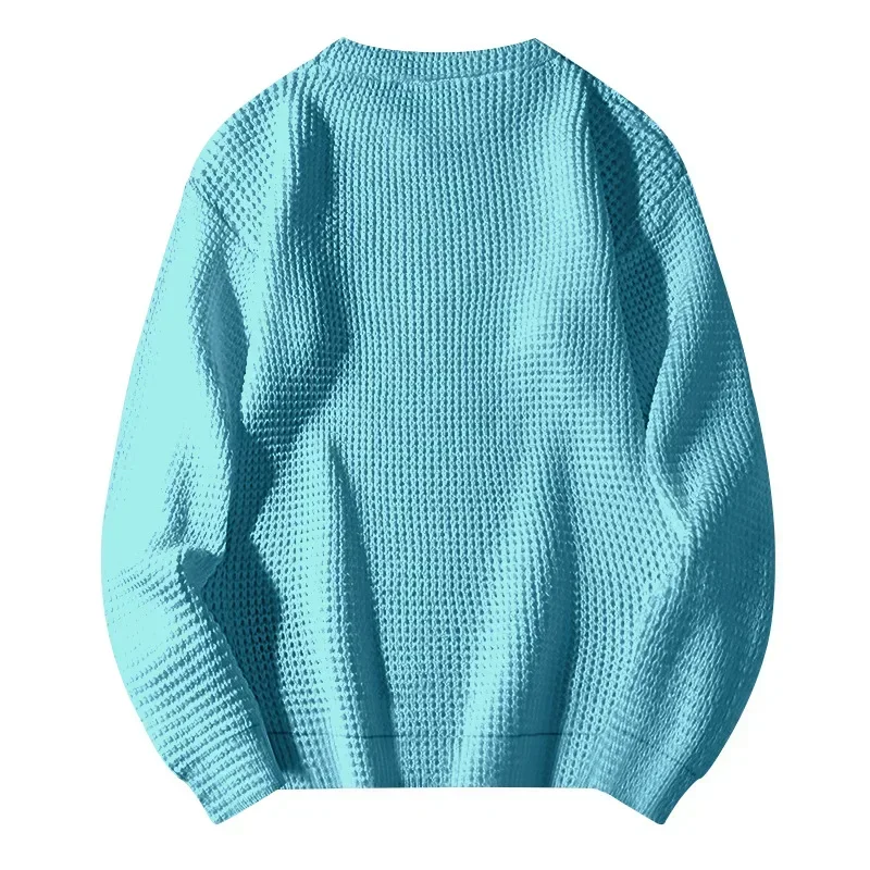 Textured round neck men's jumper for casual street style