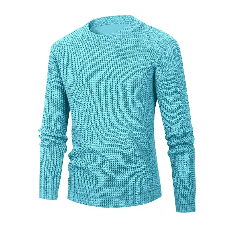 Textured round neck men's jumper for casual street style