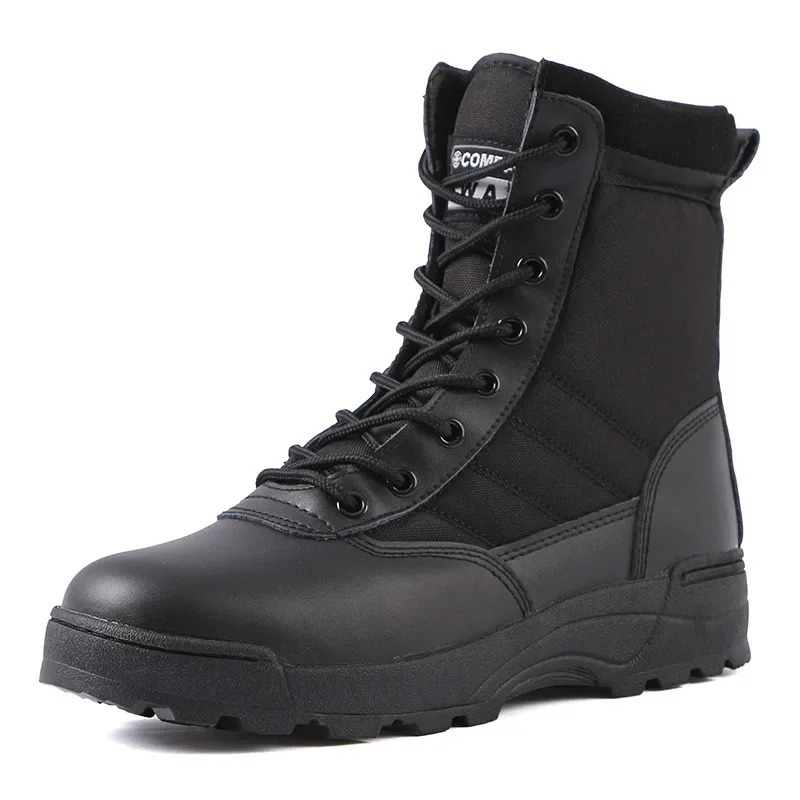 Boots with robust rubber soles and classic lacing