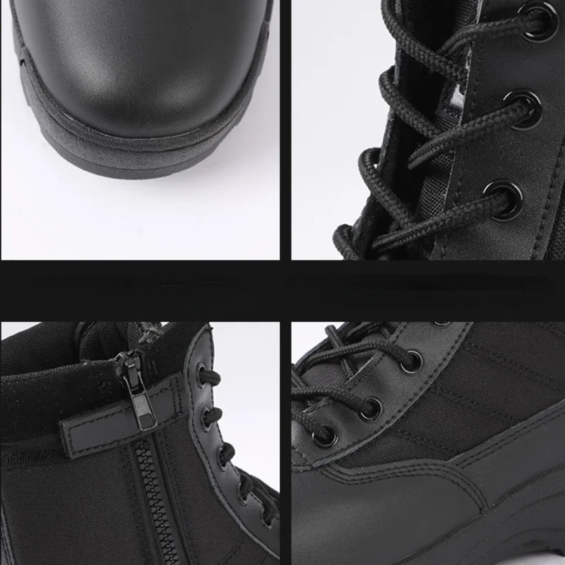 Boots with robust rubber soles and classic lacing