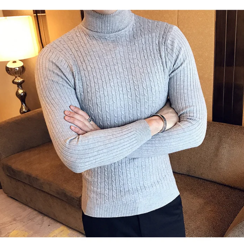 Knitted turtleneck jumper men