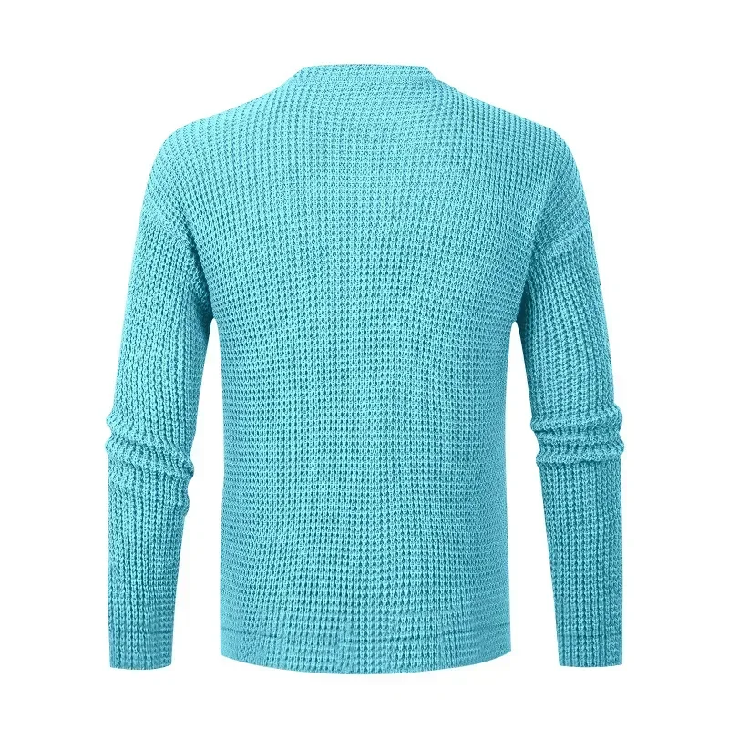 Textured round neck men's jumper for casual street style