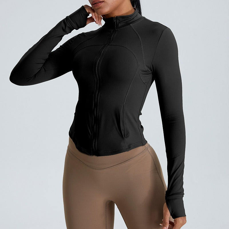 Tight fitting long sleeve yoga shirt