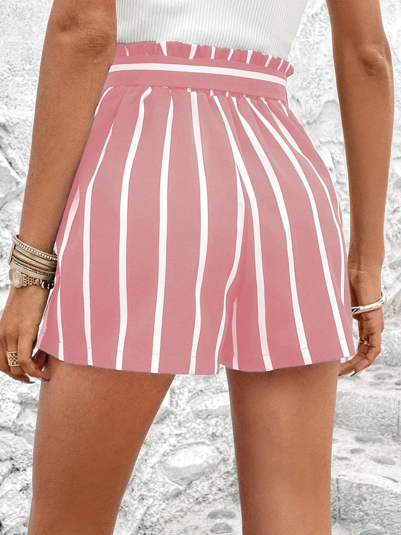 Striped Shorts With Waistband For Summer Days