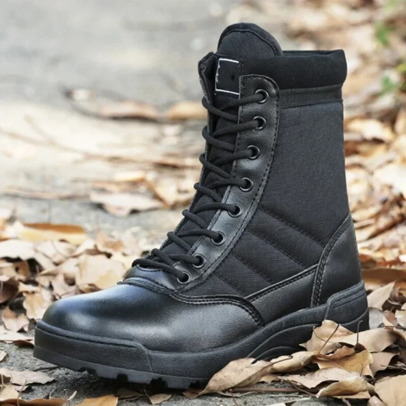 Boots with robust rubber soles and classic lacing