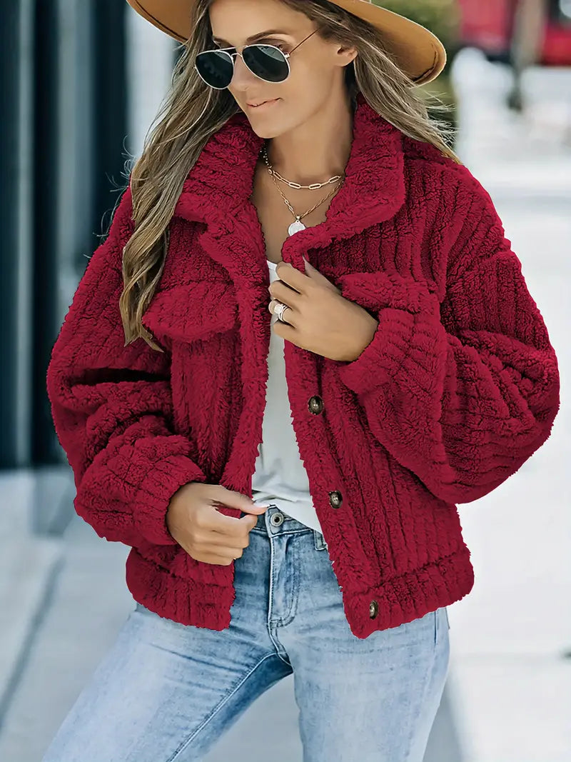 Single-coloured fur jacket