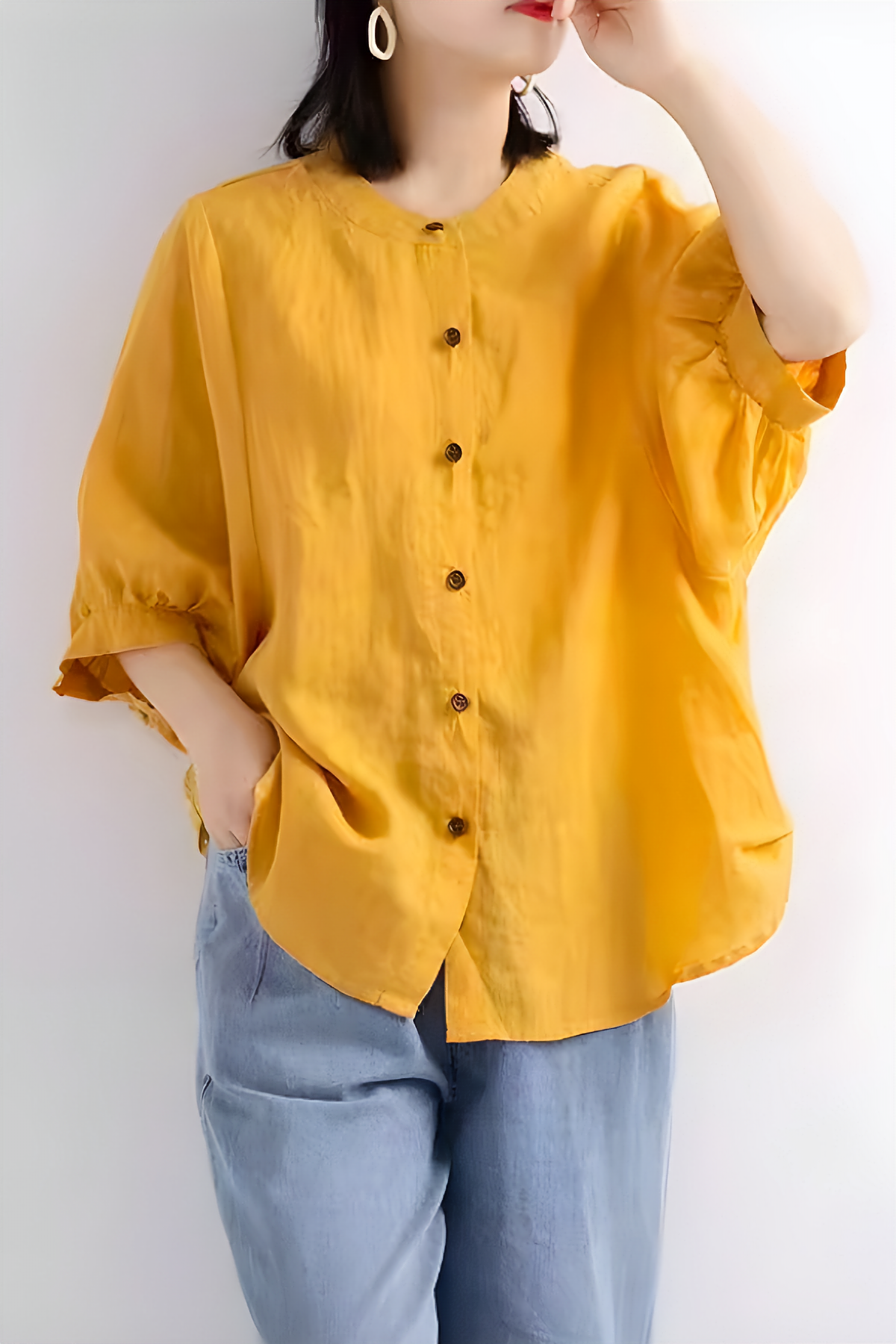 Relaxed Loose Breathable Linen Blouse