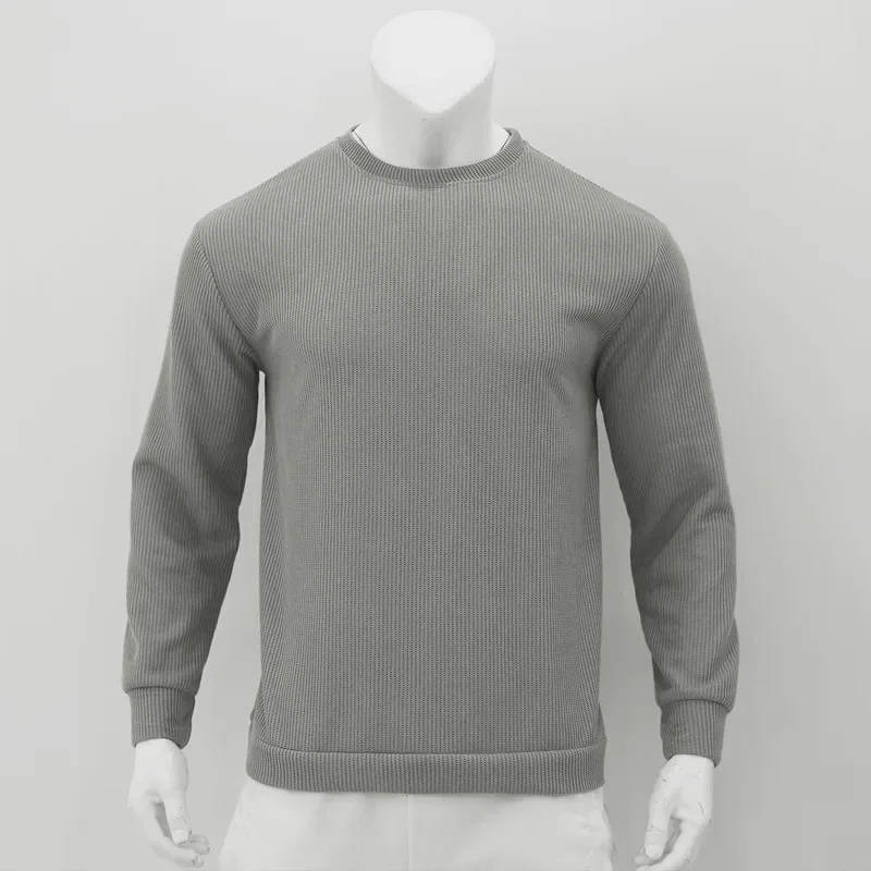 Textured round neck men's jumper for casual street style