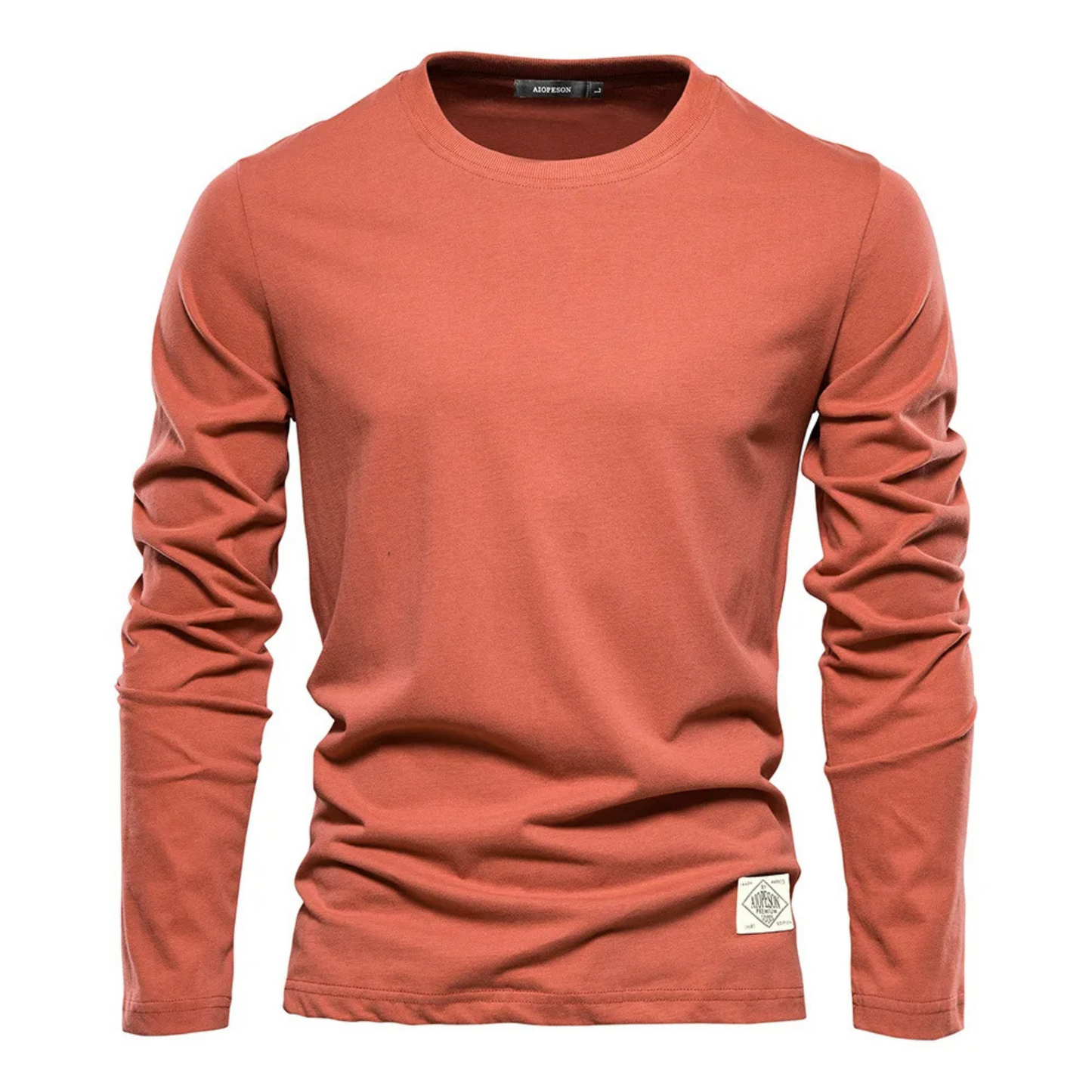 Men's Jumper with round neck, casual long sleeve cotton jumper