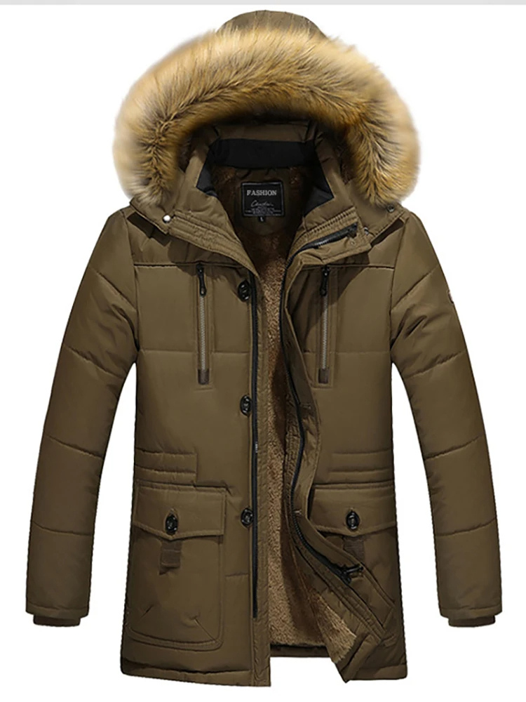 Winter jacket with fur hood and fleece lining