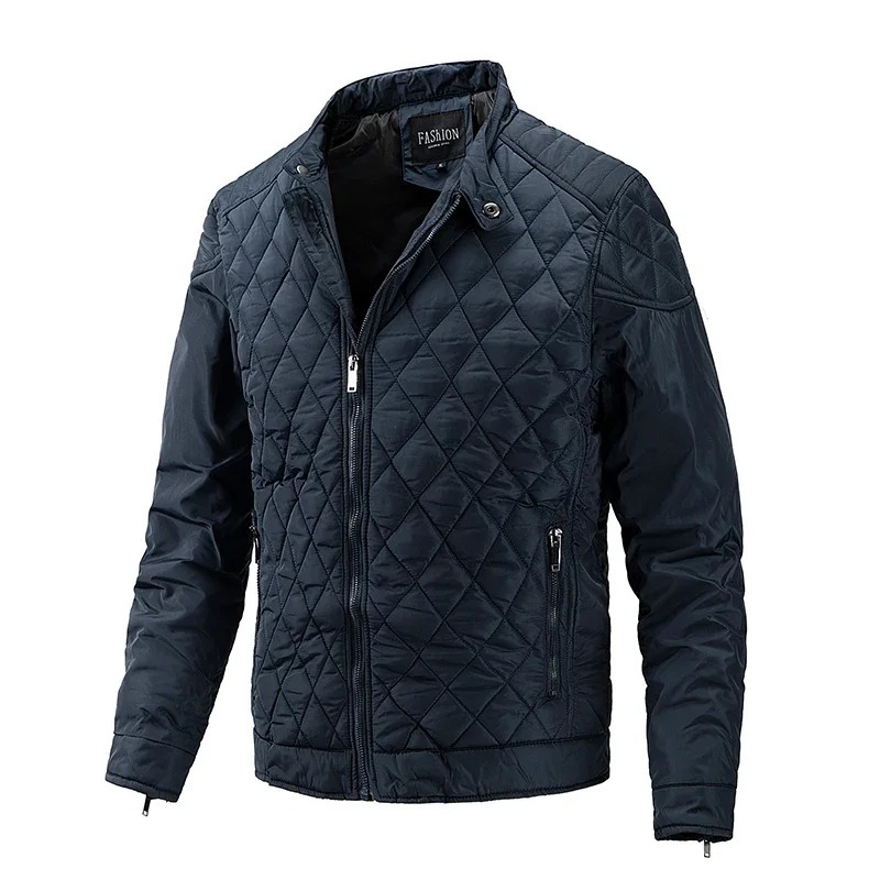 Men's quilted diamond pattern jacket