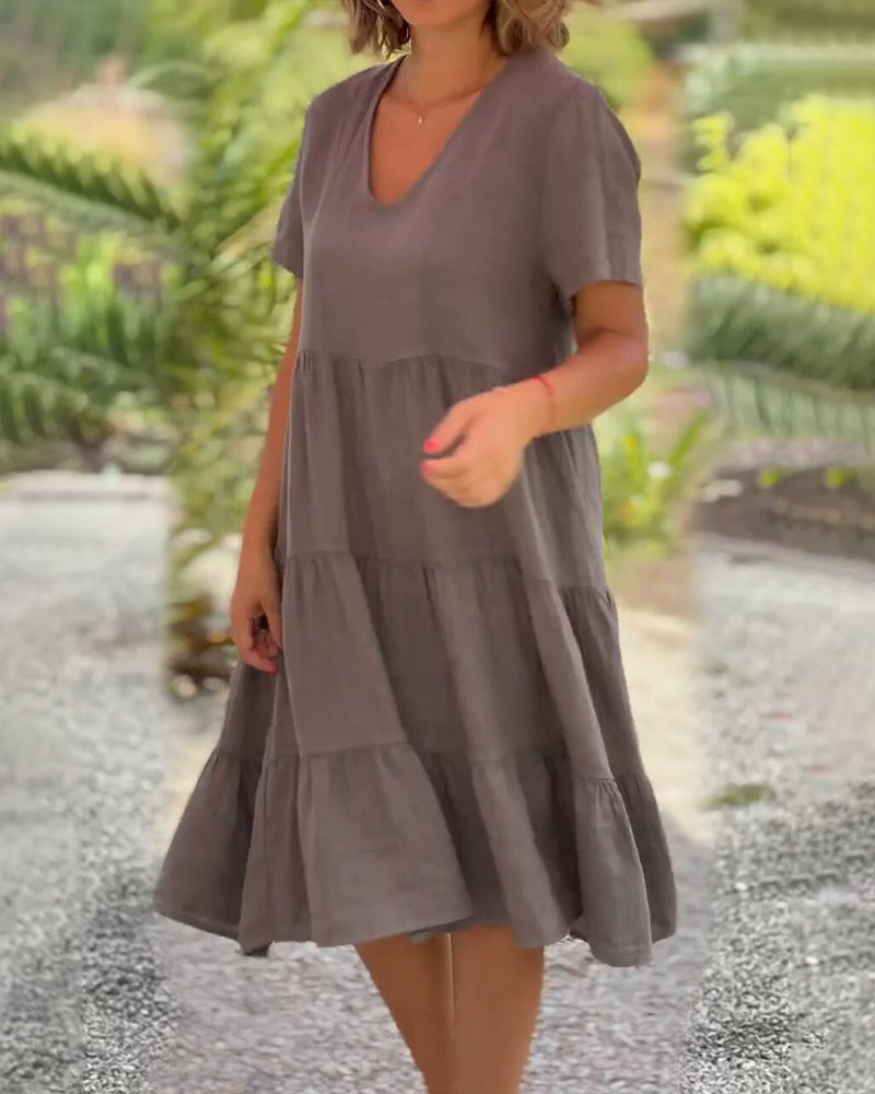 Cotton layered dress for relaxed days