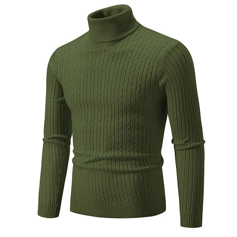 Elegant turtleneck jumper with cable pattern