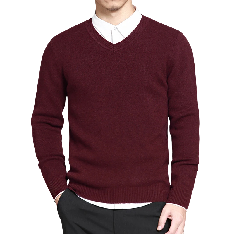 Elegant men's jumper with V-neck for style-conscious men