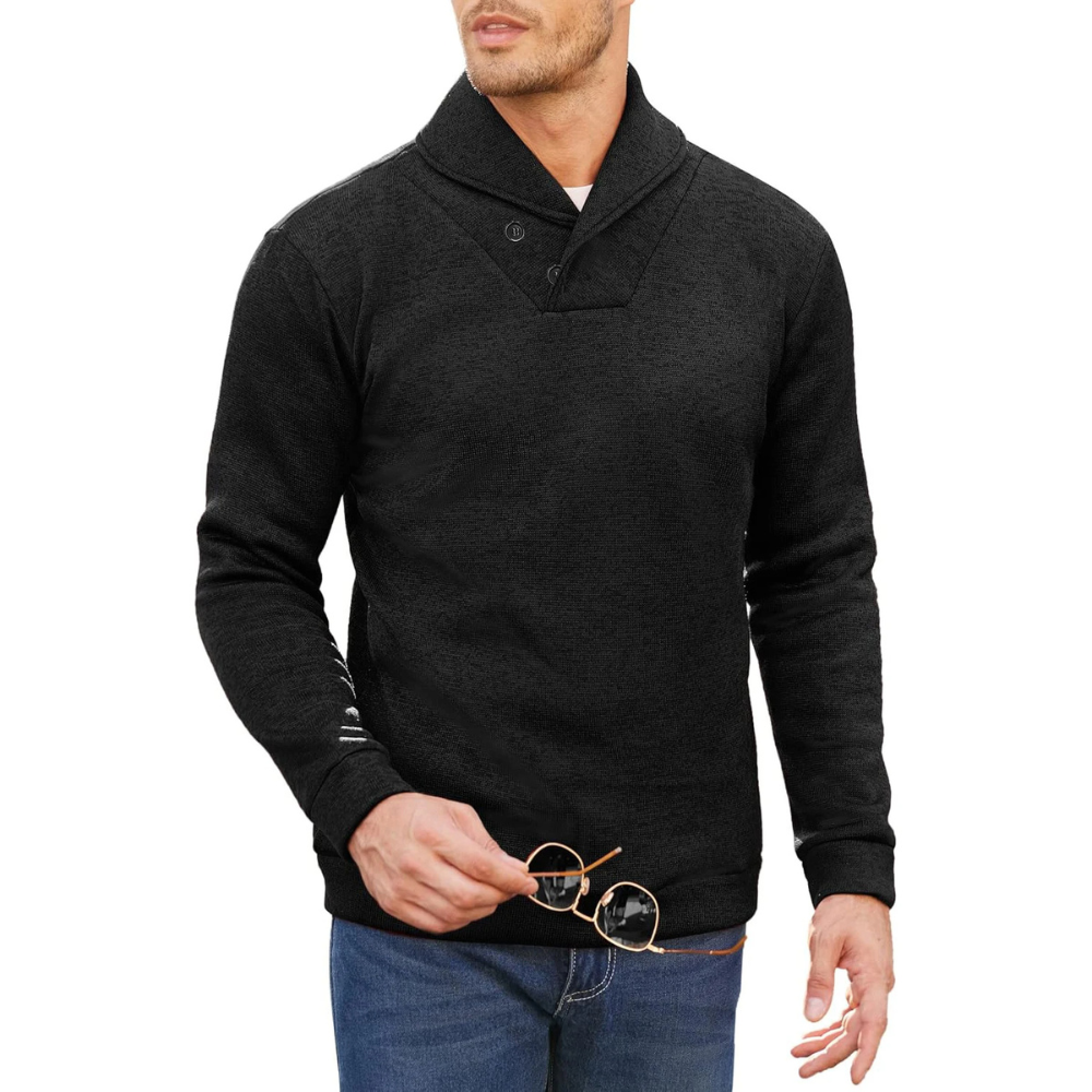 Men's jumper with shawl collar for stylish and warm days