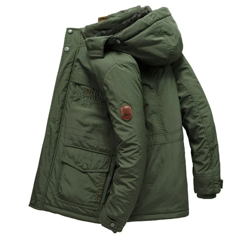 High-quality parka jacket for men with warm fleece lining