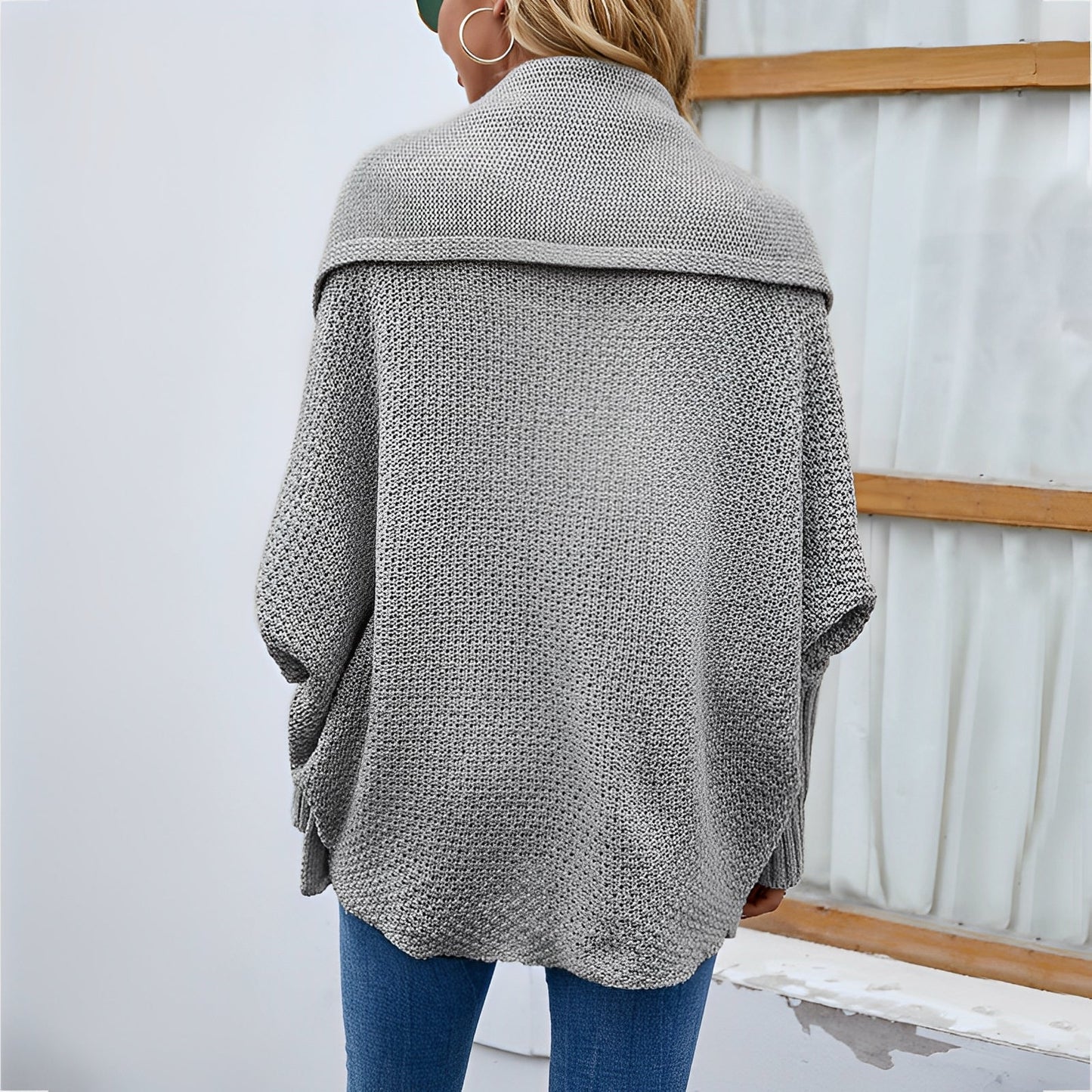 Women - Cardigan - Soft Knit with Cozy Batwing Sleeves - Essential Layering Piece