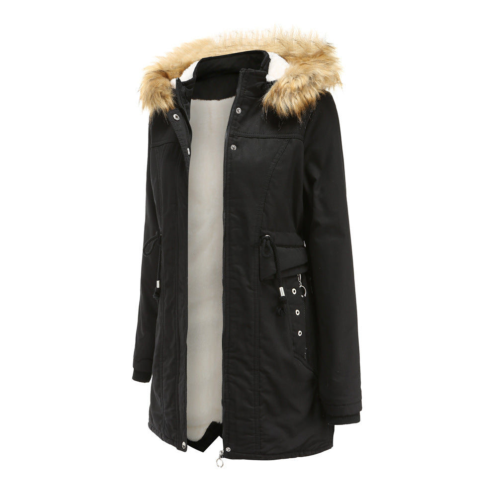 Women - Winter Jacket - Detachable Fur Hood - Cozy & Stylish Cold Weather Outerwear